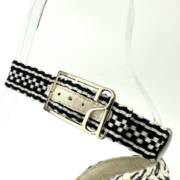 Antolina Paris Barbara Platform High Heel Sandal Sz 10 White Black Woven Cotton - Picture 11 of 16